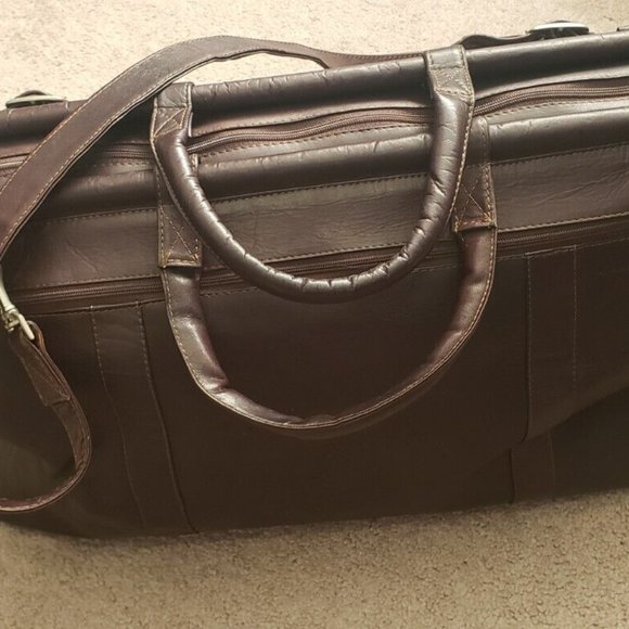 unbranded Bags Vintage Custom Made Dark Brown Leather Handle And